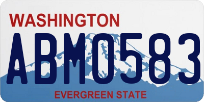 WA license plate ABM0583