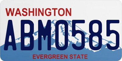 WA license plate ABM0585