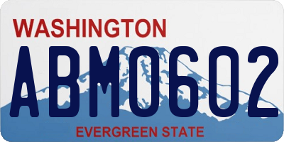 WA license plate ABM0602