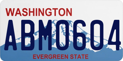WA license plate ABM0604