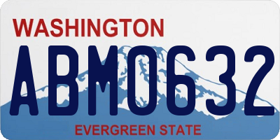 WA license plate ABM0632