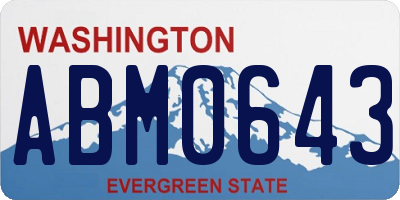 WA license plate ABM0643