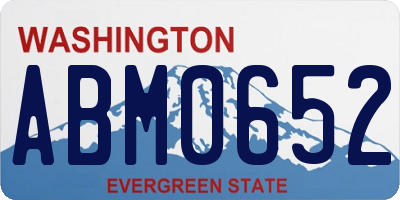 WA license plate ABM0652