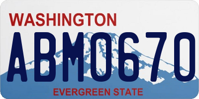 WA license plate ABM0670