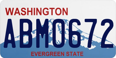 WA license plate ABM0672