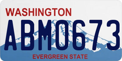 WA license plate ABM0673