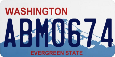 WA license plate ABM0674
