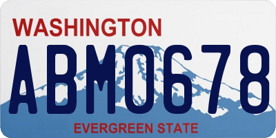 WA license plate ABM0678