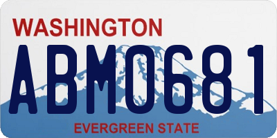 WA license plate ABM0681