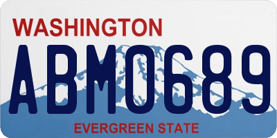 WA license plate ABM0689