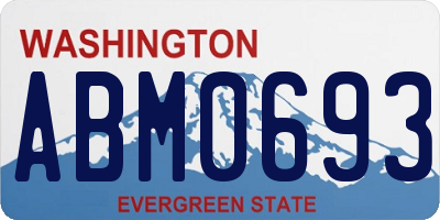 WA license plate ABM0693