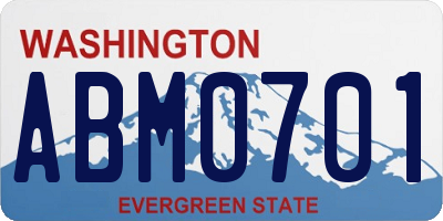 WA license plate ABM0701
