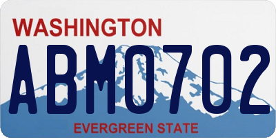 WA license plate ABM0702