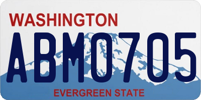 WA license plate ABM0705