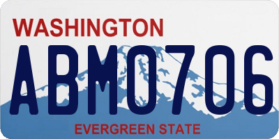WA license plate ABM0706