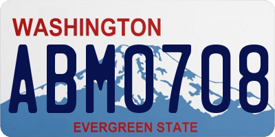 WA license plate ABM0708