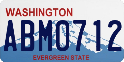 WA license plate ABM0712