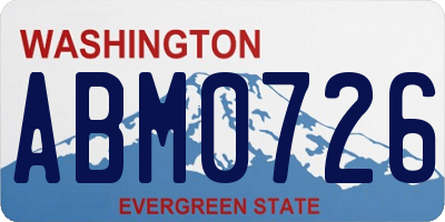 WA license plate ABM0726
