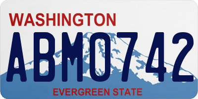 WA license plate ABM0742