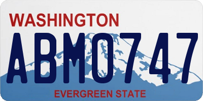 WA license plate ABM0747