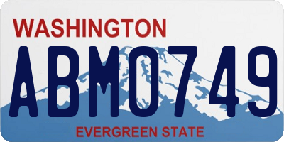 WA license plate ABM0749