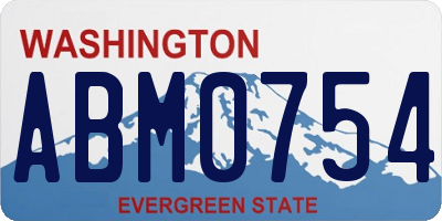 WA license plate ABM0754