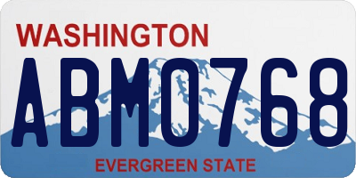 WA license plate ABM0768