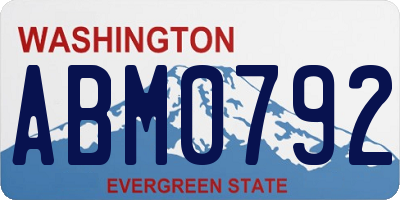 WA license plate ABM0792