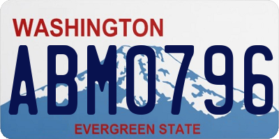 WA license plate ABM0796