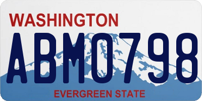 WA license plate ABM0798