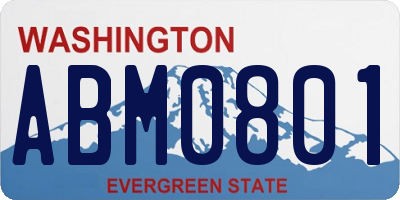 WA license plate ABM0801