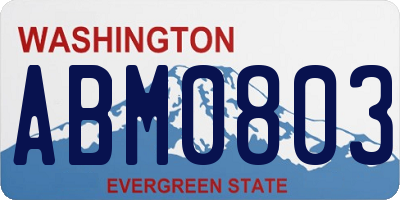 WA license plate ABM0803