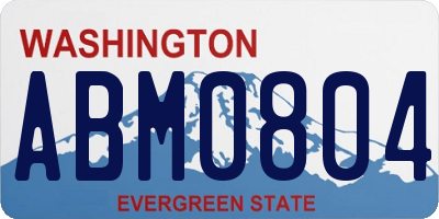 WA license plate ABM0804