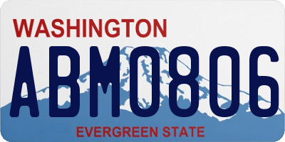 WA license plate ABM0806