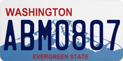 WA license plate ABM0807