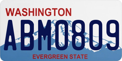 WA license plate ABM0809