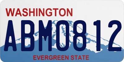 WA license plate ABM0812