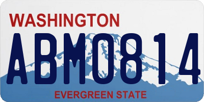 WA license plate ABM0814