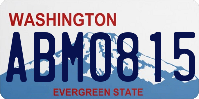 WA license plate ABM0815