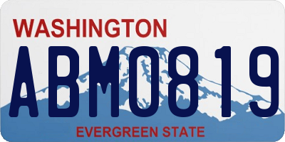 WA license plate ABM0819