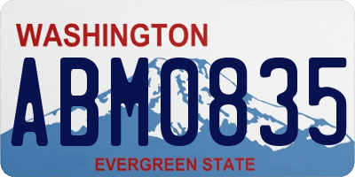 WA license plate ABM0835