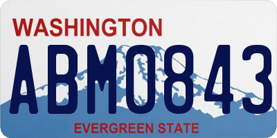 WA license plate ABM0843