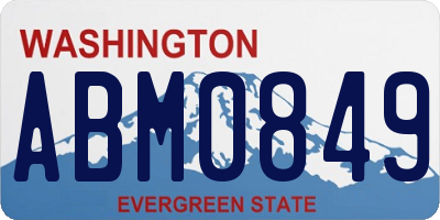 WA license plate ABM0849