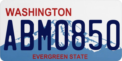 WA license plate ABM0850