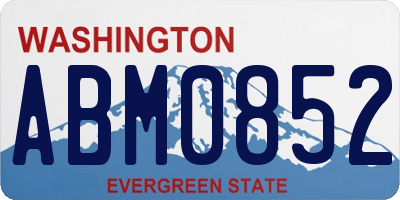 WA license plate ABM0852