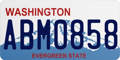 WA license plate ABM0858