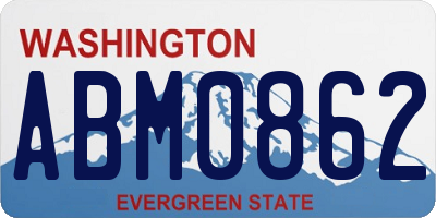 WA license plate ABM0862
