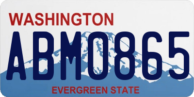 WA license plate ABM0865