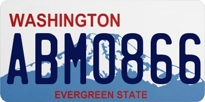 WA license plate ABM0866