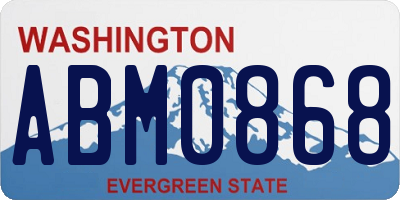 WA license plate ABM0868
